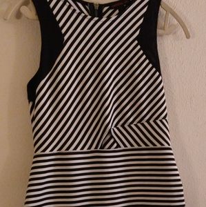 Black and white stripe fitted dress